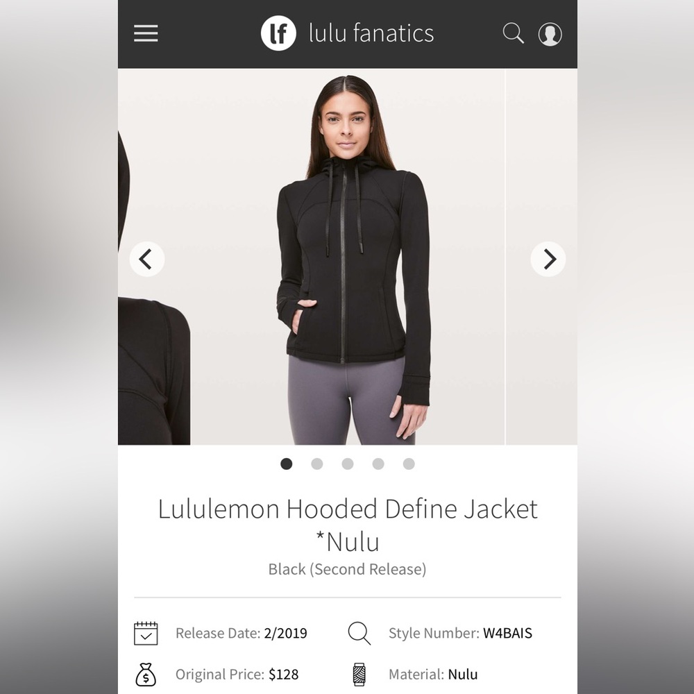 Lululemon Hooded Define Jacket - Size 10